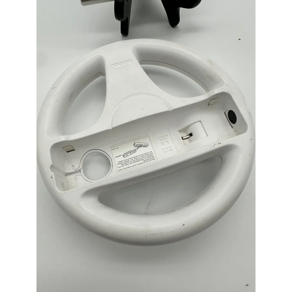 Nintendo Mario Kart Wii Game New Sealed with Authentic White Wii Wheel RVL-024